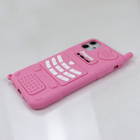 for iPhone 11 6.1'' Case,3D Cartoon Cute Retro Love Heart Classic Cellular Phone Shaped Case, Kids Women Girls Soft Silicone Rubber Cover Case for...
