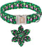 MR. CHUBBYFACE St.Patrick's Day Clover Dog Collar,Pink Green Clovers Adjustable Dog Collar with Flower Tie for Small Medium Large Dogs,L...