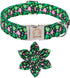 MR. CHUBBYFACE St.Patrick's Day Clover Dog Collar,Pink Green Clovers Adjustable Dog Collar with Flower Tie for Small Medium Large Dogs,M...