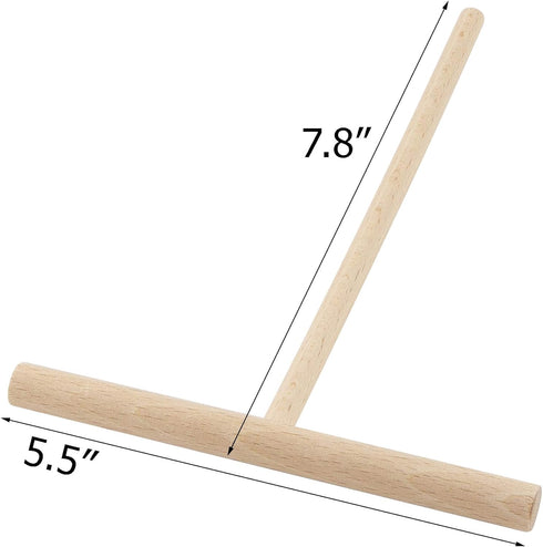 Beechwood Crepe & Pancake Batter Spreader - Wooden T-Shape Scraper Stick for Griddle - Kitchen Tools & Essentials for Flat Tortilla Shells, Roti, ...