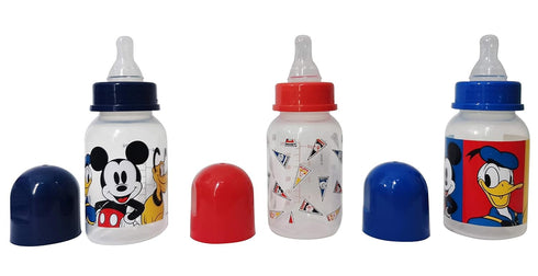 Cudlie Disney Baby Boy Mickey Mouse 5 oz Pack of Three Baby Bottles, Mickey Friends...