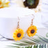 HAIAISO Sunflower Dangle Drop Earrings Sunflower Necklace for Women Handmade Sunflower Jewelry Set Gift...
