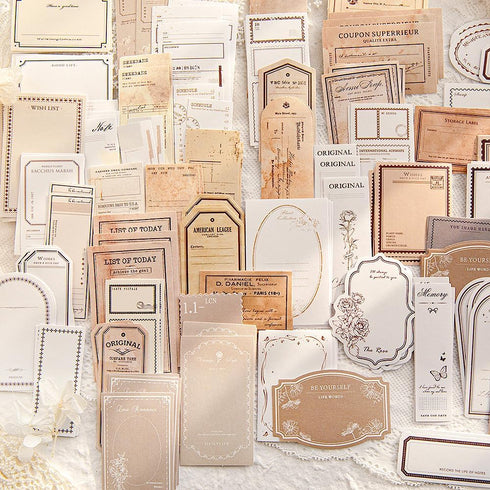 180pcs Vintage Scrapbook Paper Stickers Label Stickers Set, Matchbox Sticker Pack for Junk Journaling Supplies Scrapbook Stickers for DIY Arts Cra...
