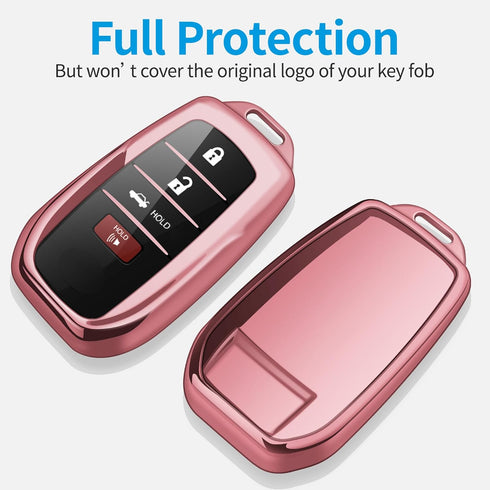 Compatible with Toyota Key Fob Cover with keychain,Key Shell Case for 2025 Camry 2021-2025 Venza,RAV4 Prime,Sienna, 2019-2025 Land Cruiser,Fortune...