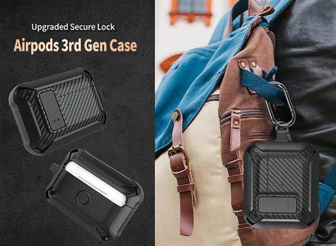 Olytop for Airpods 3rd Generation Case with Lock & Cleaner Tool, Armor Rugged Shell AirPod Gen 3 Protective Cover for Apple iPod 3rd Generation 20...