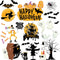 Halloween Window Clings, 6 Sheets Halloween Crows Bats Spiders Ghost Window Stickers Decorations for Glass Windows, Double-Side Removable Decals f...