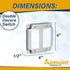 AP-12094, 4" Square Double Decora Switch Electrical Box Cover, 1/2" Raised, Exposed Work, Galvanized Steel, Crushed Corners, 2-Gang...
