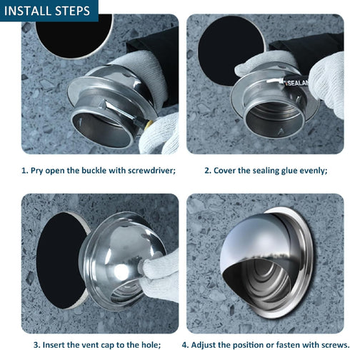 3 INCH Wall Air Vent Cover, Moonjor Thicken 304 Stainless Steel Round Extractor Wall External Cover for Apartment, Villa, Flats, House - Silver...