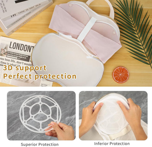 2Pcs Bra Wash Bags for Laundry Lingerie Brassiere Bag bra washing protector holder for Washing Machine Beige(A to C Cups)...