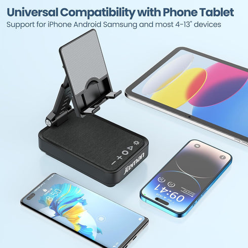 JTEMAN Gifts for Men Cell Phone Stand with Wireless Bluetooth Speaker and Jumping Light, Cool Tech Gifts for Men Women Husband Dad, Unique Birthda...