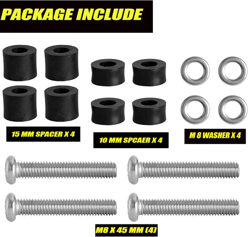 M8 Screws for Samsung TV M8 x 45mm, Pitch 1.25mm TV Mounting Bolts Screws with 25mm Long Spacers Work with Samsung 50" 55" 60" 65" 70" 75" 82" TV...
