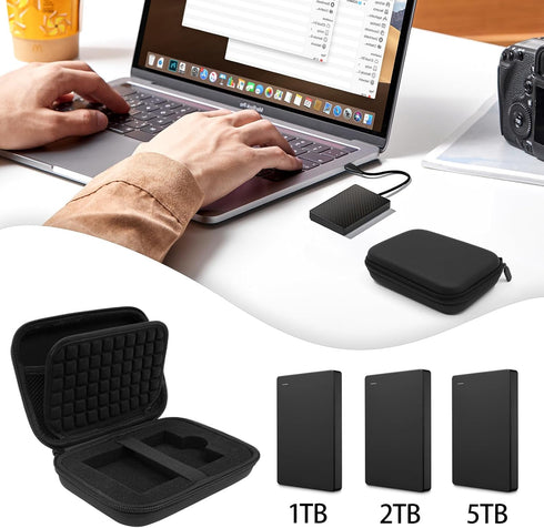 External Hard Drives Carrying Case Protection Hard EVA Case for Seagate External Hard Drive 1TB 2TB 3TB 4TB 5TB Portable HDD Hard Drive Case Mesh ...