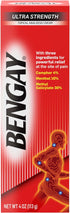 Bengay Ultra Strength Topical Pain Relief Cream, Non-Greasy Topical Analgesic for Minor Arthritis, Muscle, Joint and Back Pain, Camphor, Menthol a...