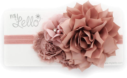 My Lello Headband Shabby Fabric Flower Cluster Baby - Infant - Toddler - Girl Stretchy Elastic Aqua...