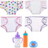 4Pcs Doll Diapers Doll Underwear for 14-18 Inch Baby Dolls Reusable Diapers Set with 3 Pcs Doll Feeding (Milk & Juice Bottles Toy Pacifier)...