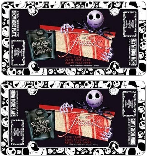 Jack Skellington Faces Heads Expressions Tim Burton Nightmare Before Christmas Disney Auto Car Truck SUV Vehicle Universal-fit License Plate Frame...