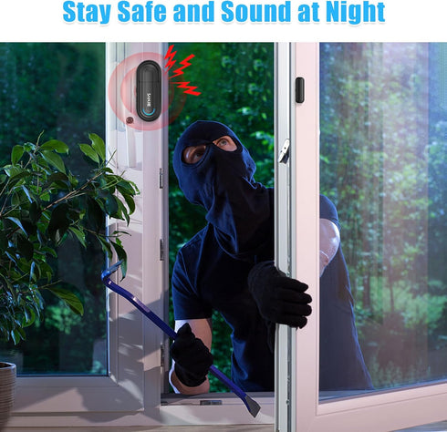 SanJie Door Window Alarm Sensors for Kids Safety/Home Security?Entry Alert when Door Opens 0-120 dB Volume Ajustable with 4 Modes DIY Kit Burglar ...