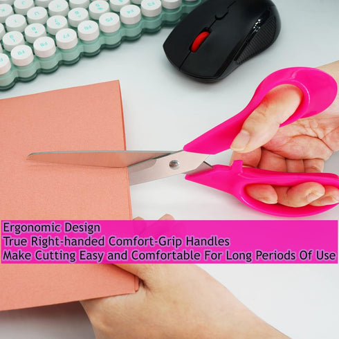 Scissors,8" Ultra Sharp Office Scissors All Purpose Ergonomic Design Comfort-Grip Handles Craft Scissors for Office Home Sewing Fabric School Stud...