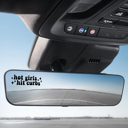 3pcs Hot Girls & Hit Curbs Mirror Decal Car Vanity Mirror Decals for Women Window Stickers (Black)...