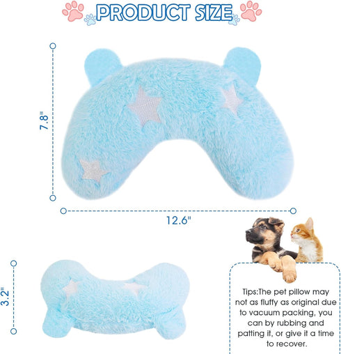 Pet Pillow for Dogs & Cats, Dog Calming Pillow, Dog Neck Pillow U-Shaped Pillow for Dogs & Cat, Soft Fluffy Cat Bed Pillow Pet Calming Toy, Joint ...