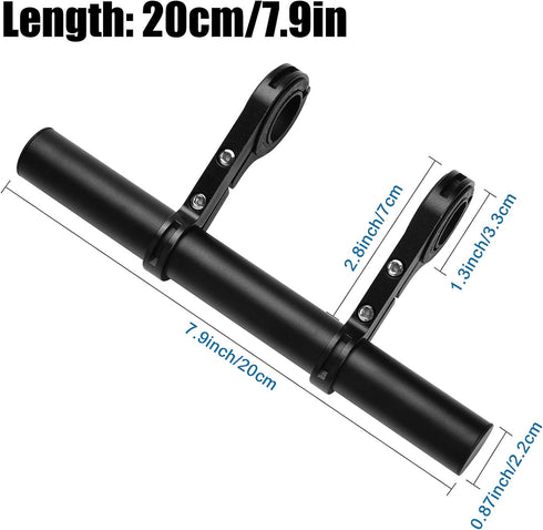 Yizhet Bike Handlebar Extender, Lightweight Durable Aluminum Alloy Double Bicycle Handlebar Extension Bracket for Holding Motorcycle E-Bike Lamp S...