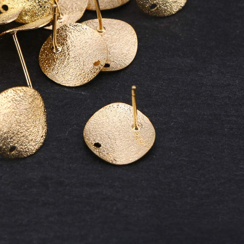 MILISTEN 20pcs Stainless Steel Earrings Posts Round Blank Peg Earrings Posts Flat Pad Ear Stud Components Earring Making Findings (Golden)...