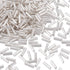 Pandahall 1250pcs/50g Silver Lined Glass Bugle Beads 6x1.8mm Clear Tube Loose Glass Seed Spacer Beads for Jewelry Making (FloralWhite)...