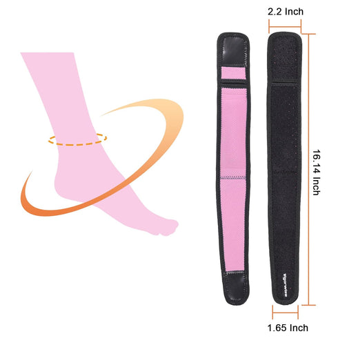Achilles Tendonitis Brace, 1Pcs Adjustable Achilles Ankle Strap for Women, Pink Ankle Brace with Silicone Pad for Achilles Pain, Running, Cycling,...