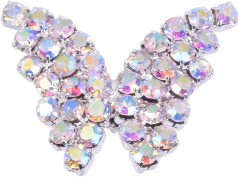 KAOYOO 10Pcs Crystal Rhinestone Butterfly Embellishments Buttons Sew on Buttons for DIY,Decoration(20mm/AB)...