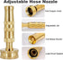 Adjustable Twist Hose Nozzle, 4" Heavy-Duty Brass Hose Nozzle Garden Sprayer with 4 Rubber Washers for Garden Watering Patio Lawn Car Washing Driv...