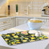 ALAZA Yellow Lemon on Black Dish Drying Mat for Kitchen Counter Absorbent Microfiber Large Drying Pad Dish mats for Kitchen Countertops 18 x 24 In...