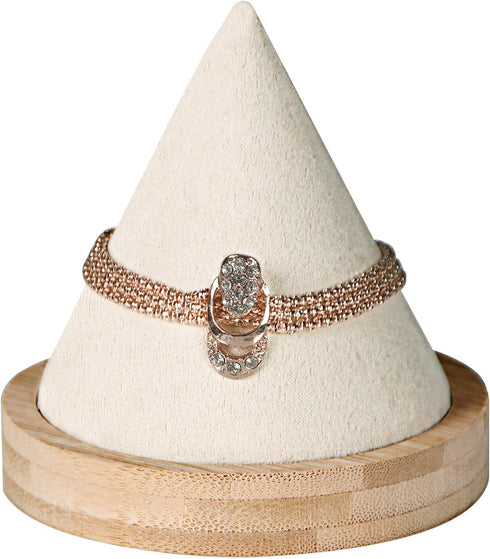 Bamboo Cone Bracelet Display Stand for Show Selling (Beige)...