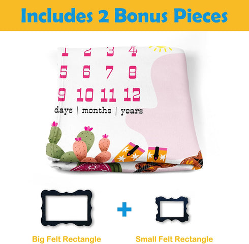 Cow Girl Baby Stuff, Baby Monthly Milestone Stuff for Newborn Baby Photo Taken - Baby Age Blanket with 2 Frame...