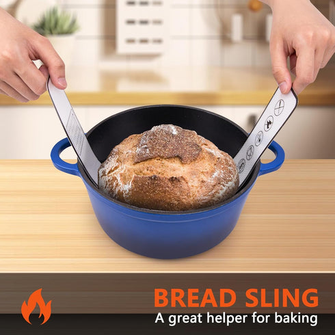 Silicone Bread Sling for Dutch Oven Non-Stick Heat Resistant Sourdough Bread Baking Supplies 2 PCS Silicone Mat with Long Handles Black&Red...