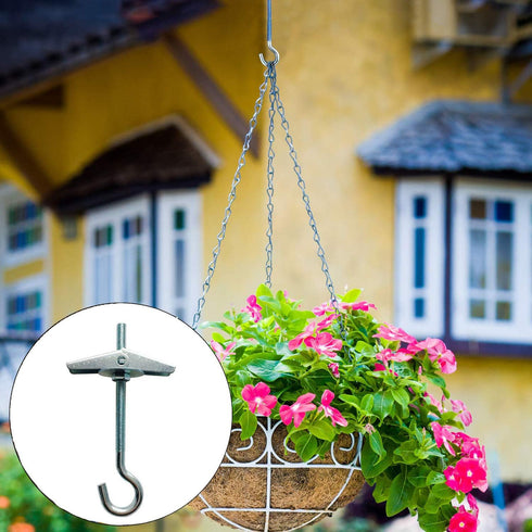 Lainrrew 8 Pack Ceiling Hooks for Hanging Plants, Swag Hooks with Screws and Toggle Wings for Wall Fixing...