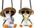 2PCS Swinging Ducks Car Hanging Ornament Interior Rearview Mirror Accessories Car Pendant Rearview Mirror Decoration Gift (Sunglasses and Dice)...