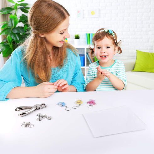ASTARON 181Pcs Shrinking Plastic Sheets Kit includes 20 Shrinking Film Art Paper and 161 Pcs Shrinkles Keychains Making Accessories for Kids Craft...
