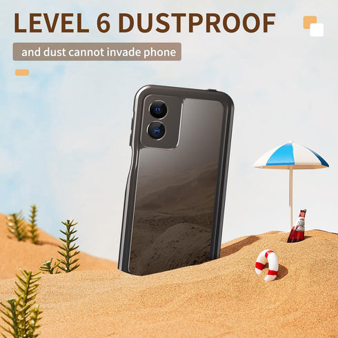 for Motorola Moto G Play 2024 IP68 Dustproof Waterproof Case Full-Body Slim Snowproof Shockproof Underwater TPU PC Hybrid Outdoor Transparent Cove...