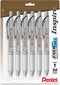 Pentel® EnerGel™ Inspire Pens, Medium Point, 0.7 mm, White Barrel, Black Ink, Pack Of 6 Pens...