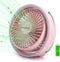 Pink Desk Fans Small Quiet with Ambient Light/Hook Portable USB Fan 5.3in High Power 3000mAH Rechargeable Battery Operate 3 Speed 180°Rotated Easy...