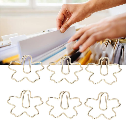 100pcs Paper Clips, Flower Shaped Gold Paper Clips Cute Paperclips Stationary Supplies with Storage Box for Office Home School...