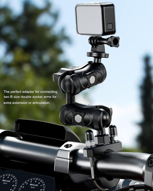 BRCOVAN Aluminum Alloy 1'' Ball to 1'' Ball Adapter Compatible with RAM Mounts B Size Double Socket Arm...