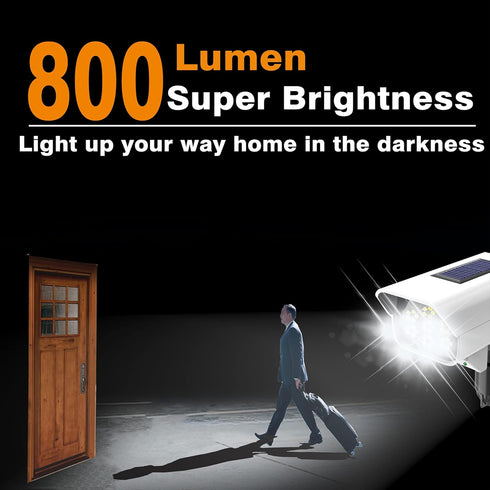 Solar Powered Fake Security Camera, Dummy Simulated CCTV Surveillance System with LED PIR Motion Sensor Detection Light for Indoor Outdoor Home, O...