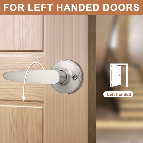 Probrico (1 Pack Door Hardware Dummy Lever Door Handles for Closets,Single Side Individual Door Lever in Satin Nickel...