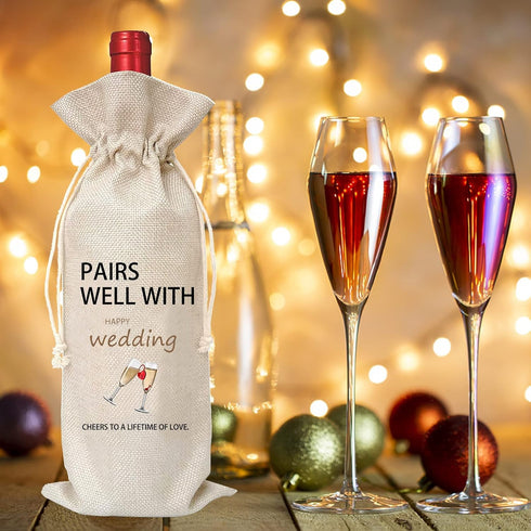 Wedding Gifts,Wedding Wine Bag,Bridal Shower Gift for Bride To Be,Engagement Gifts For Couples,Housewarming Gift.Wine Gifts, Mr and Mrs Gifts,Enga...