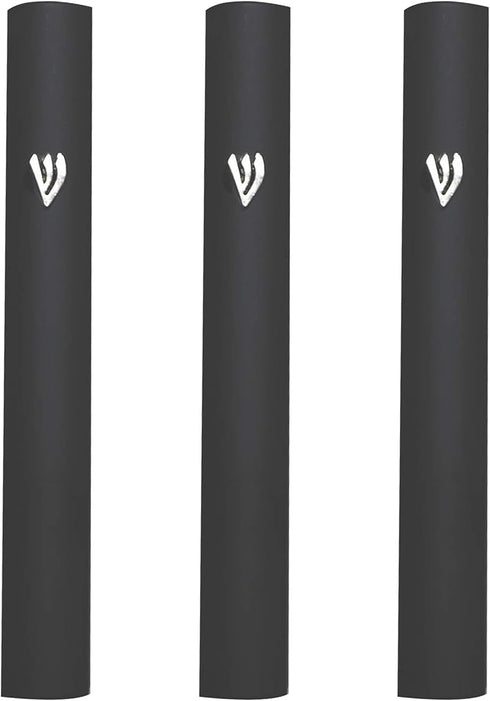 3-Piece Aluminum Door Mezuzah Cases: Special Profile, No Holes, 4-Inch 10cm Hebrew Parchment Scroll Holder Boxes...