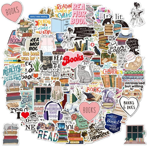 Book Stickers?50PCS Book Stickers for Kindle, Bookish Reading Stickers for Laptop, Journal Stickers Book Lover Clear Case Stickers Gifts Accessori...