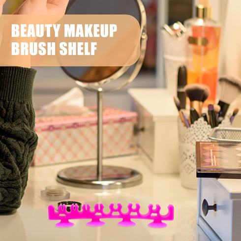 1Pcs Silicone Make up Brush Holder Cosmetic Brush Drying Rack Silicone Makeup Brush Storage Rack Bursh Display Stand with Suction Cup for Bursh an...