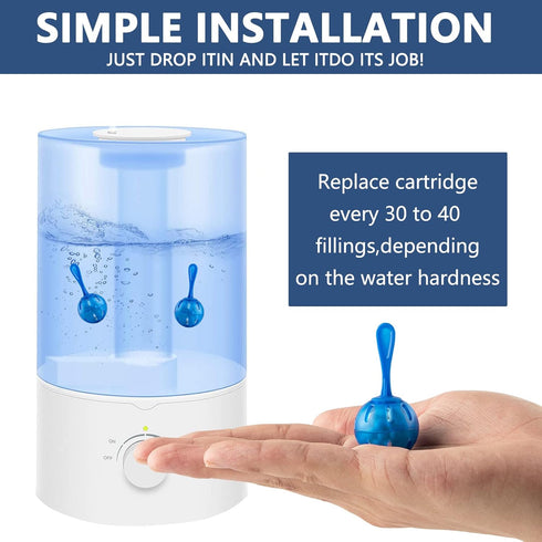 Humidifier Tank Cleaner, Raipoment Demineralization Cleaning Ball, Compatible with Mist Humidifiers, Fish Tank, Purifies Water, Prevents Hard Wate...