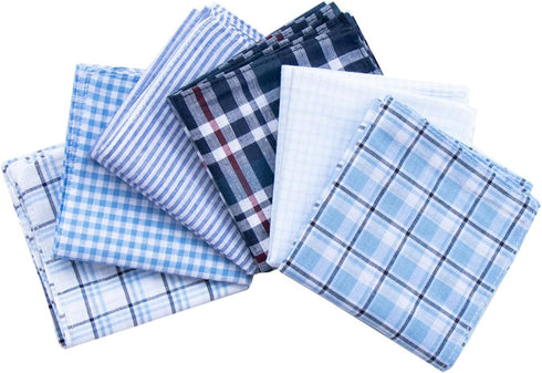 Mens Handkerchiefs 100% Cotton Plaid Handkerchiefs Classic Pocket Squares Set Gift Set 12PCS...